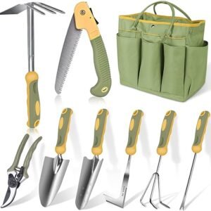 WisaKey 9-Piece Stainless Steel Garden Tool Set