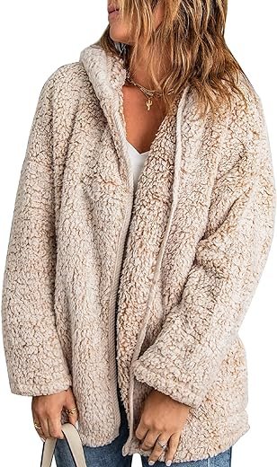 Womens Hooded Cardigan with Fleece Pocket