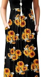Womens Summer Sleeveless Maxi Dress with Pockets