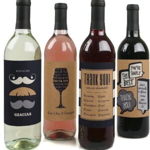 Women's Wine Bottle Label Stickers - Set of 4