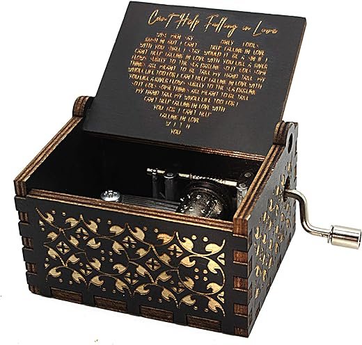 Wood Music Box - Can't Help Falling in Love (BLACK)