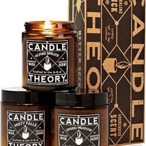 Wood wick scented candle gift set