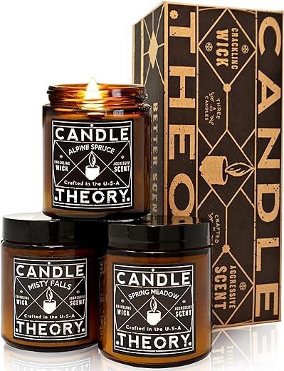 Wood wick scented candle gift set