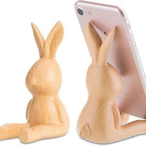 Wooden Bunny Phone Stand, Cute Desk Organizer