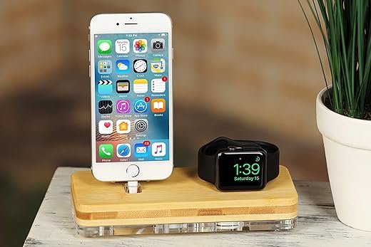 Wooden Docking Station for iPhone, Watch, iPad, Airpods