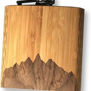 Wooden Hip Flask - Sawtooth Mountains