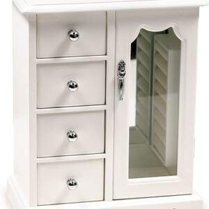 Wooden Jewelry Box with Mirror