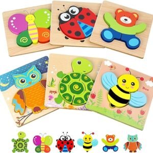 Wooden Jigsaw Animal Puzzles for Toddlers