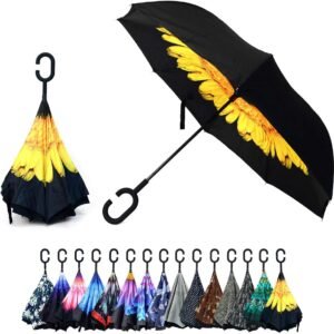 Yellow Flower Double Layer Inverted Umbrella