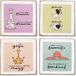 Yoga-themed Wine Coasters for Coffee Table